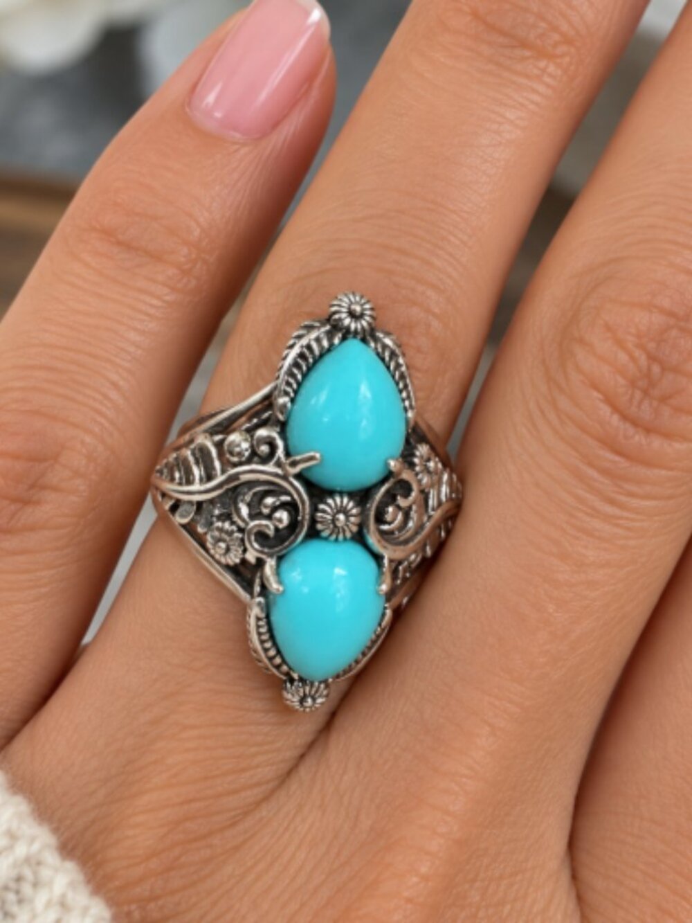 Sterling silver Turquoise ring by Carolyn Pollack